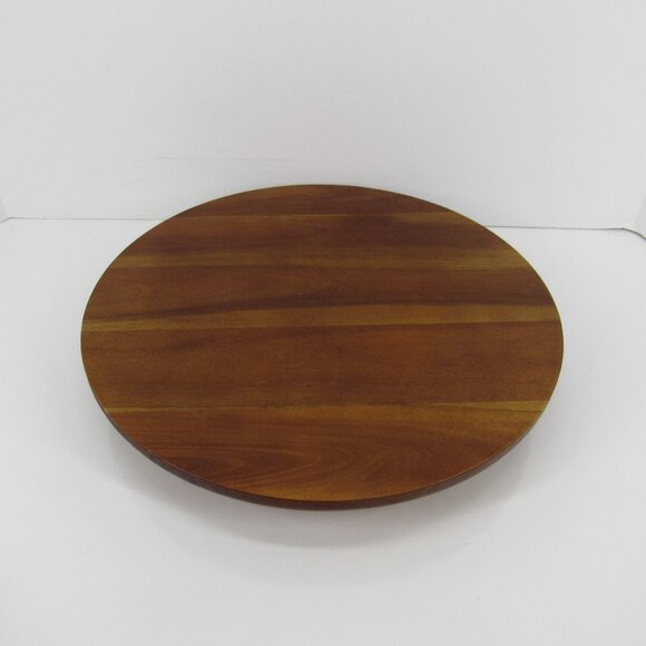 Source Unknown Other - Wooden Mid Century Lazy Susan 13" Diameter Turntable Spinning Tray
